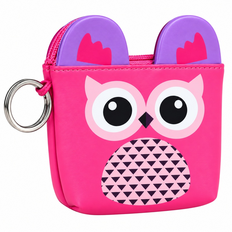 (image for) 7091 Owl Printed Coin Purse with Straigh Zip (New)
